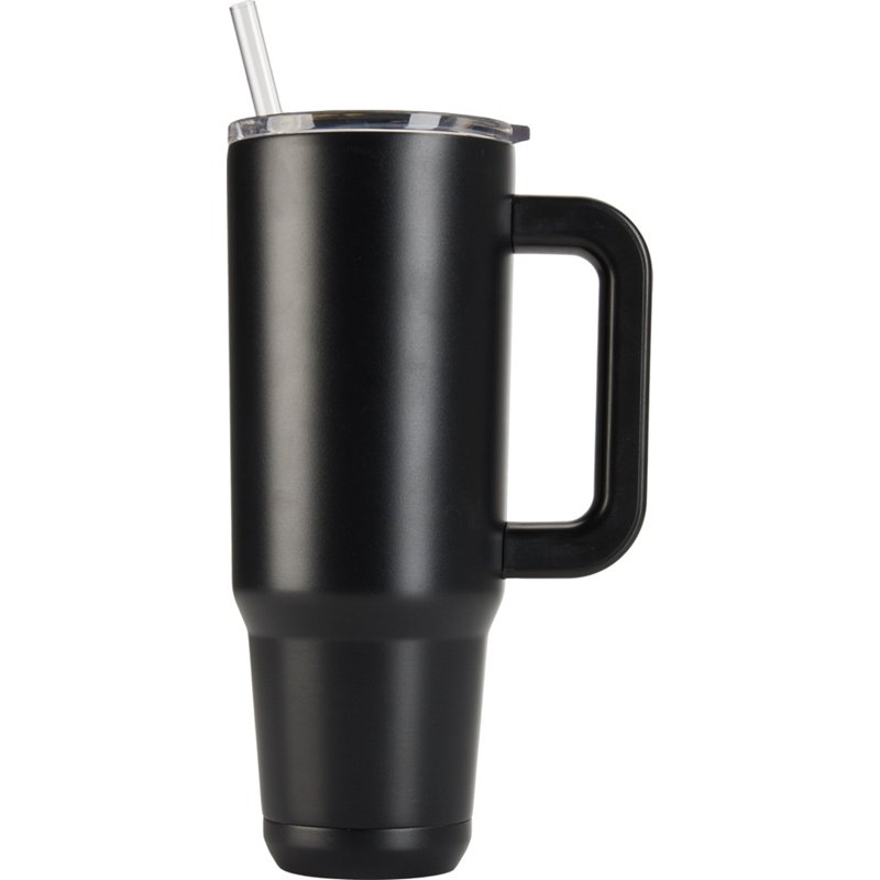 Magellan Outdoors 40 oz Throwback Tumbler with Lid and Straw and Handle Black - Thermos/Cups &koozies at Academy Sports