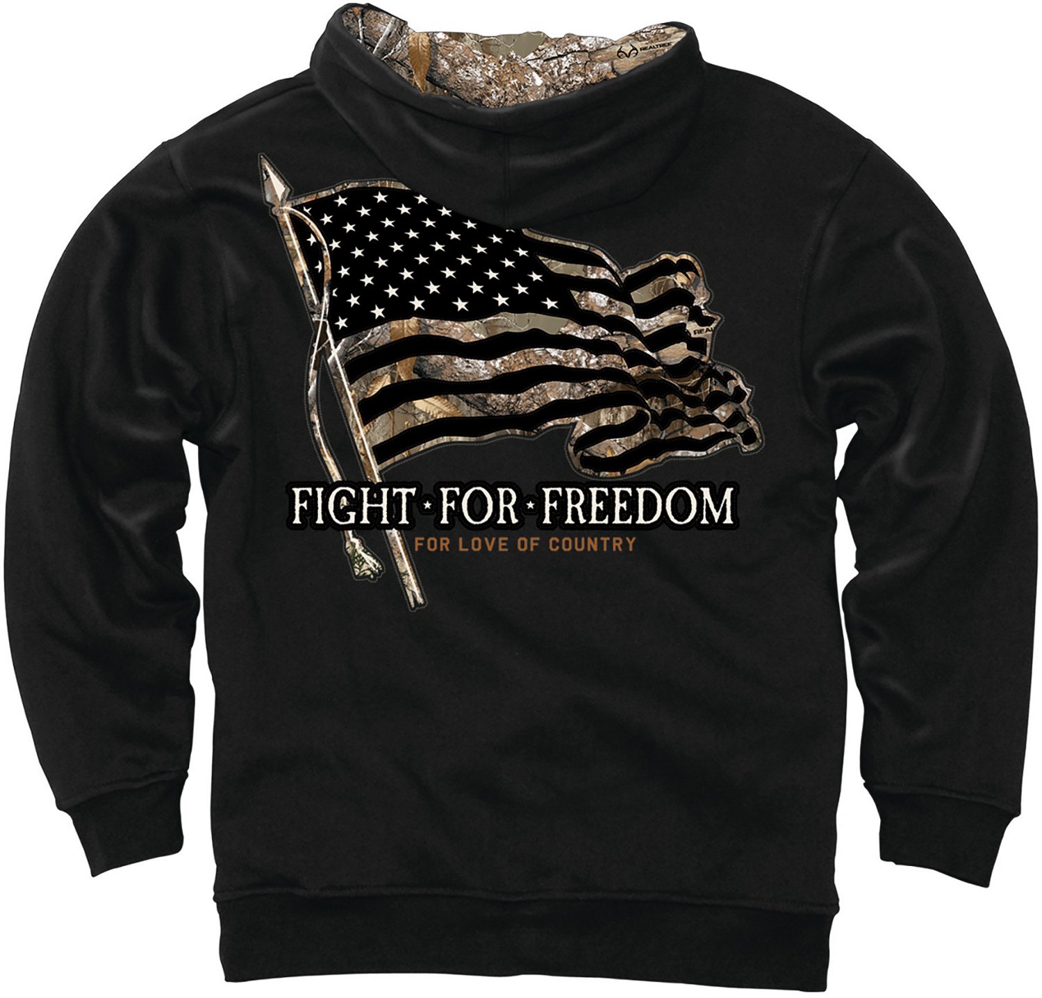 Buck Wear Men s Fight Camo Flag Hoodie Free Shipping at Academy