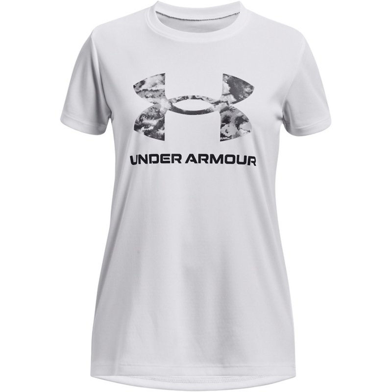 Under Armour UA Tech Print Fill Big Logo Short-Sleeve T-Shirt for Kids - White/Black