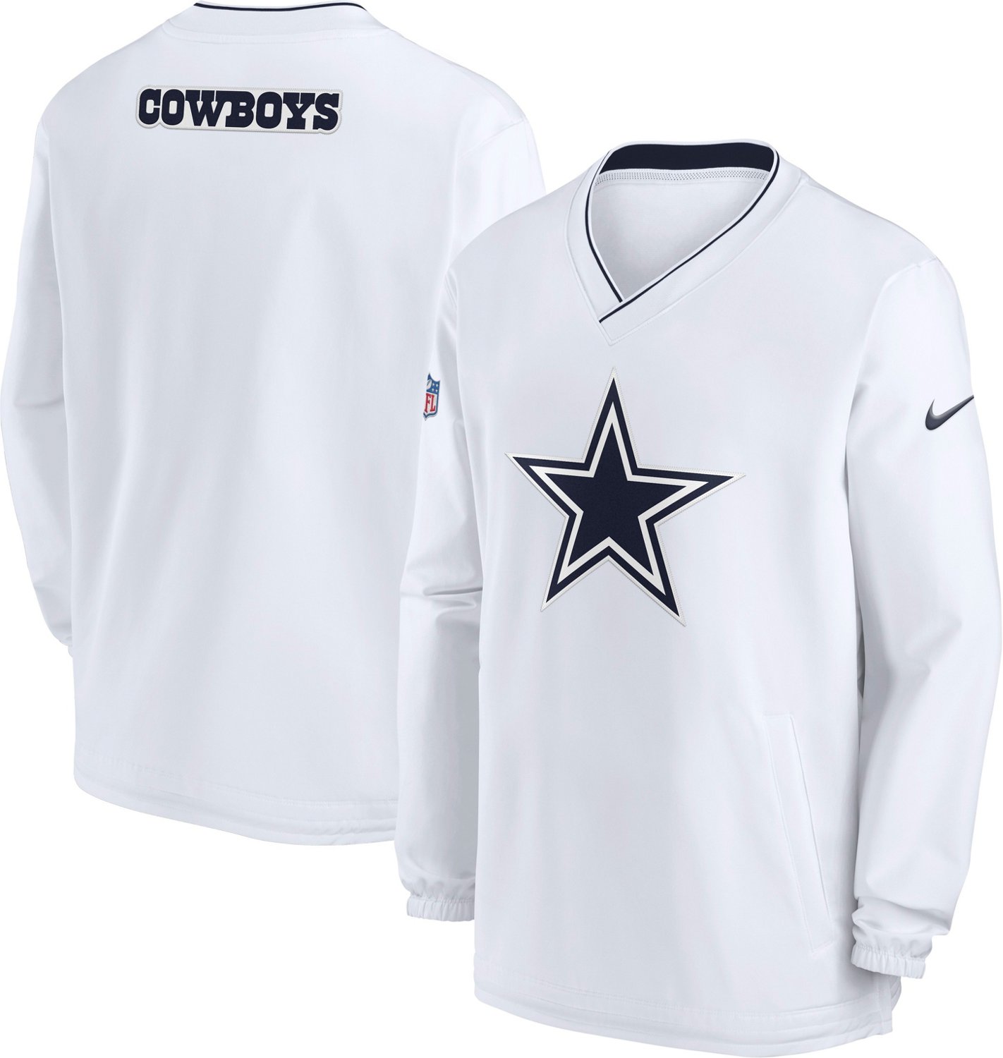Nike Men's Dallas Cowboys Repel Woven Long Sleeve Windshirt - view number 3