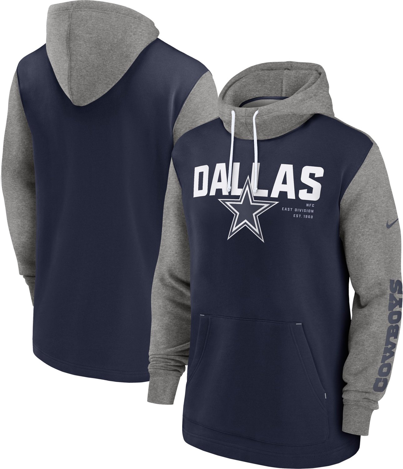 Nike Men's Dallas Cowboys Team Impact Colorblock Pullover Hoodie - view number 3
