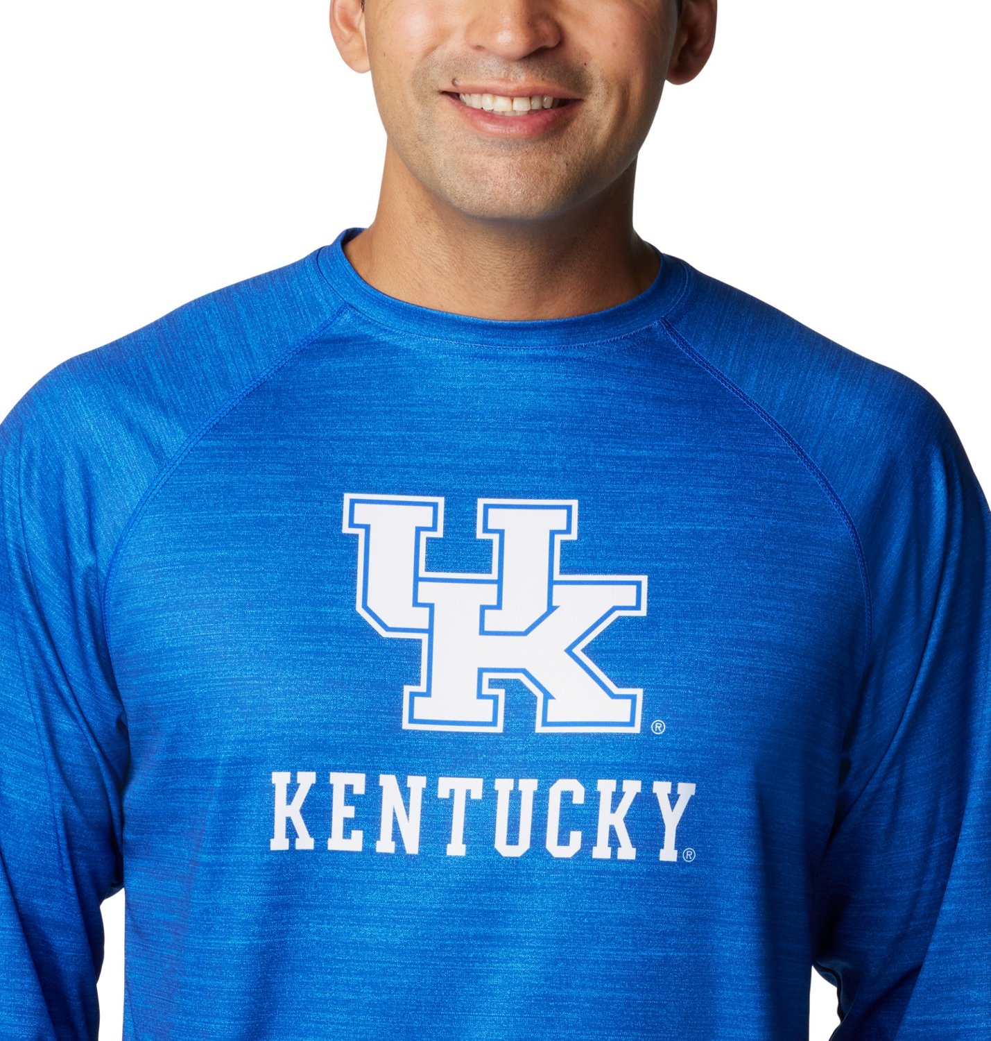 Columbia Sportswear Men's University of Kentucky PFG Terminal Tackle Heather Long Sleeve Shirt - view number 3