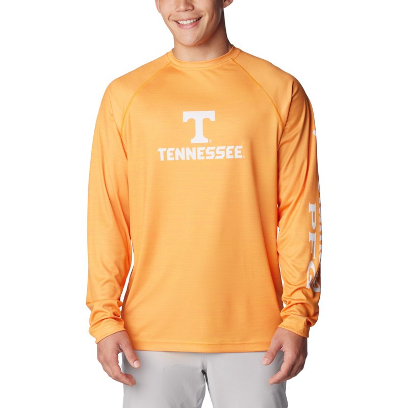 Columbia Sportswear Men's University Of Tennessee Pfg Terminal Tackle Heather Long Sleeve Shirt-image