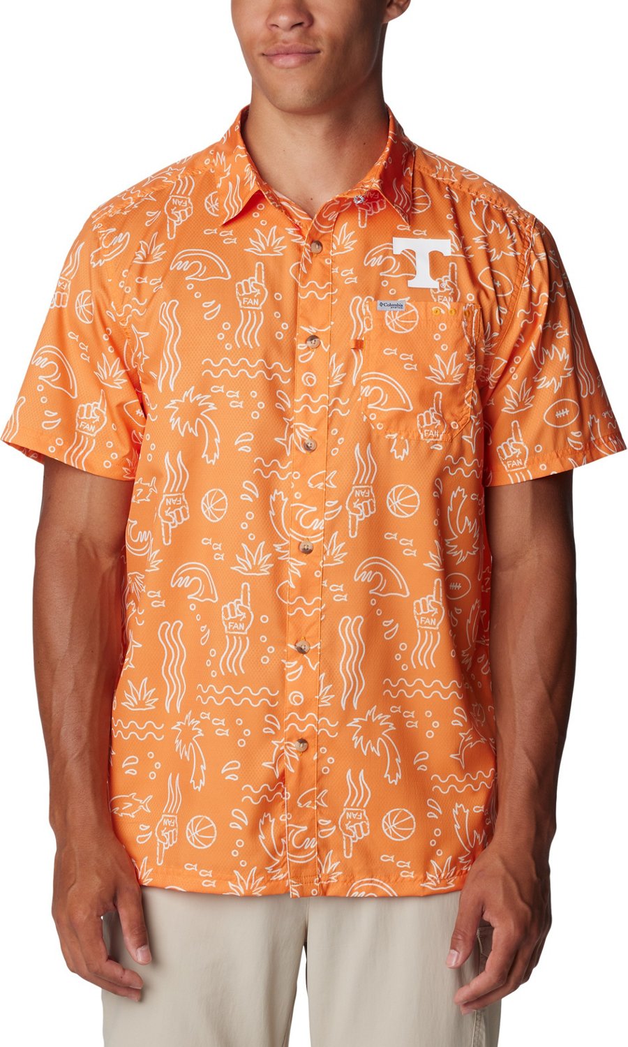 Columbia Sportswear Men's University of Tennessee Super Slack Tide Fish Fan Button Down Shirt