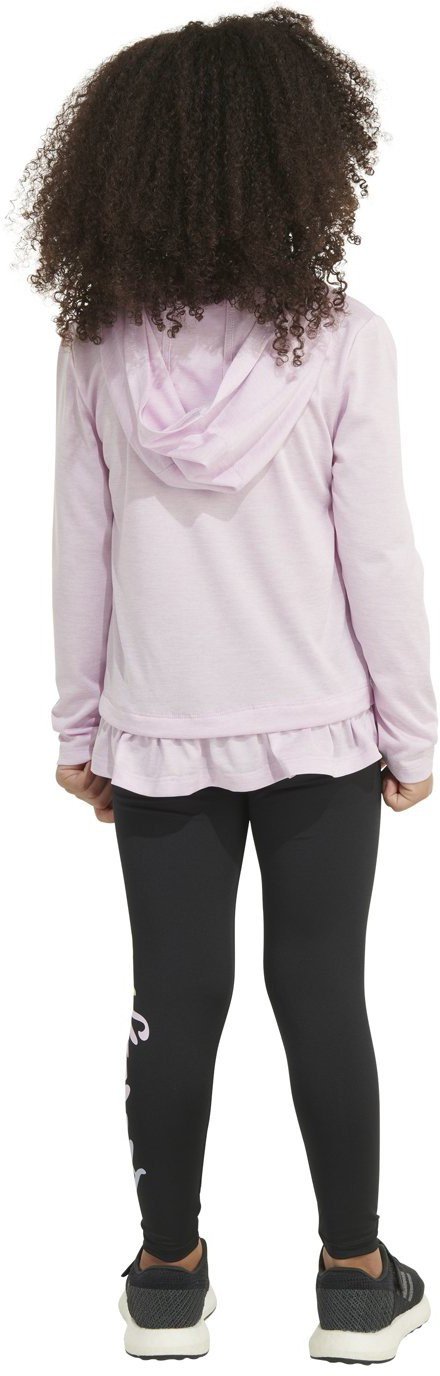 adidas 2-Piece Long Sleeve Hooded Mélange T-shirt and Legging Set - view number 3