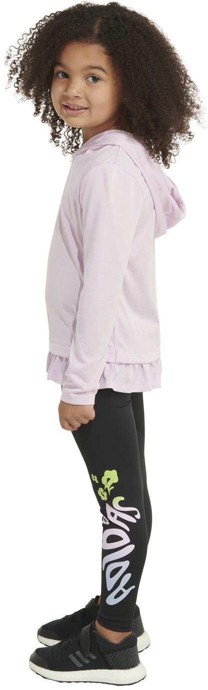 adidas 2-Piece Long Sleeve Hooded Mélange T-shirt and Legging Set - view number 4