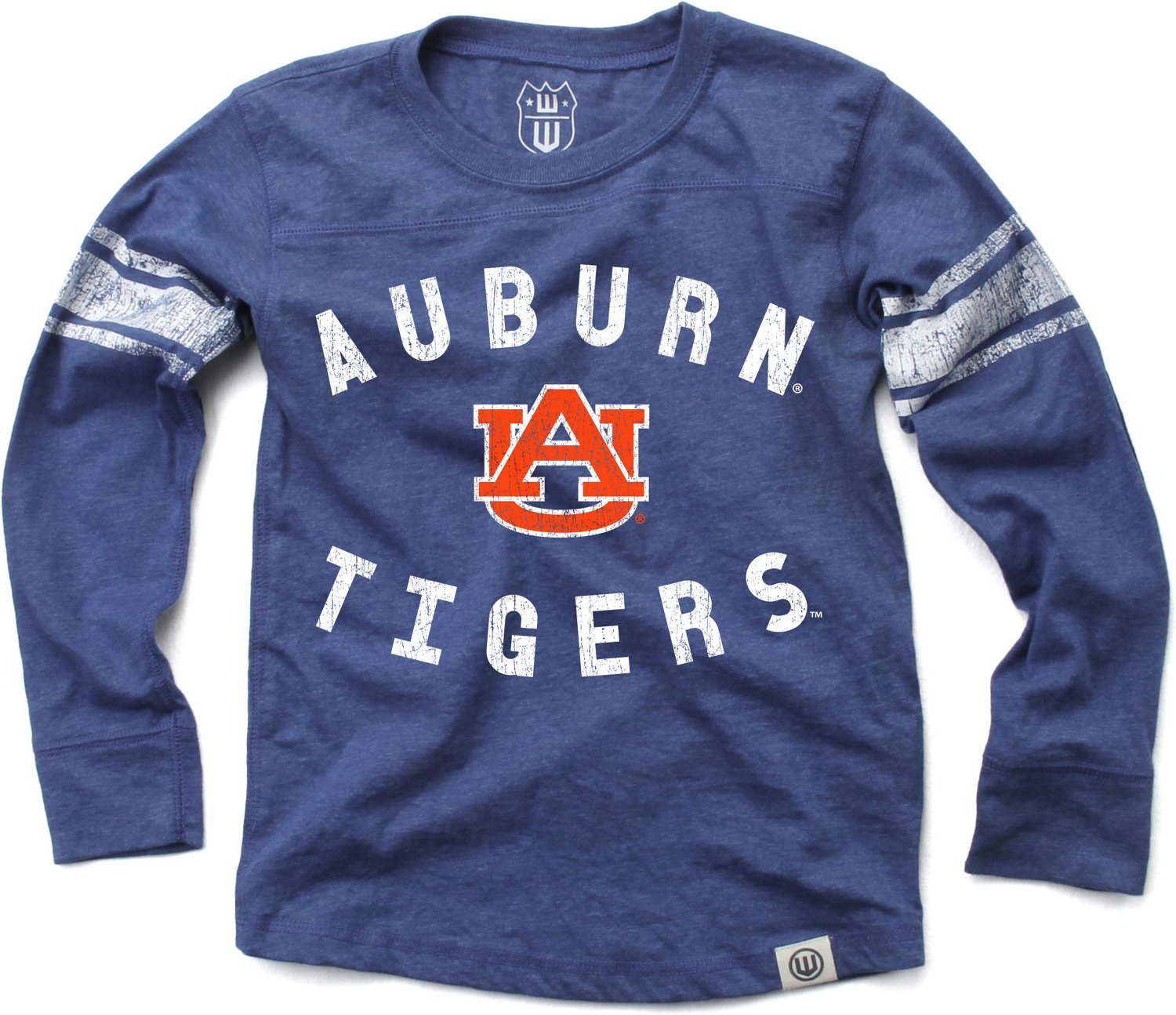 Wes and Willy Boys' Auburn University Sleeve Stripe Long Sleeve T-shirt