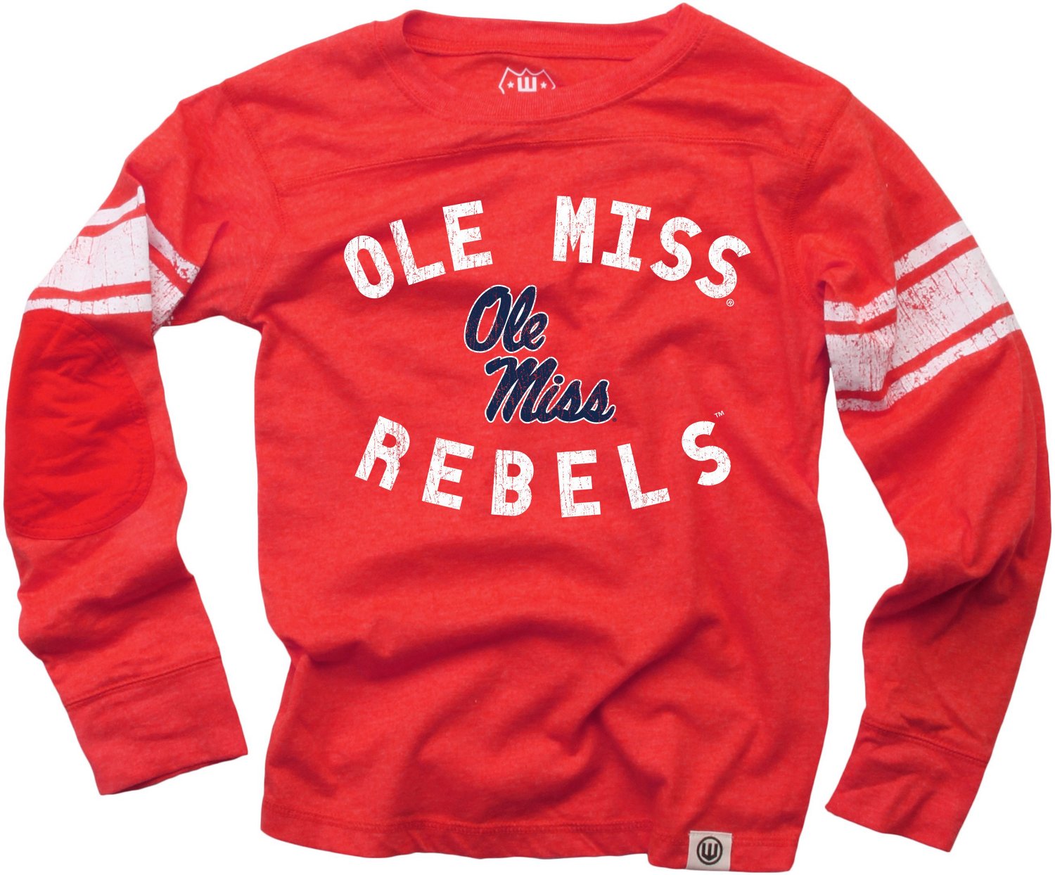 Wes and Willy Boys' University of Mississippi Sleeve Stripe Long Sleeve T-shirt