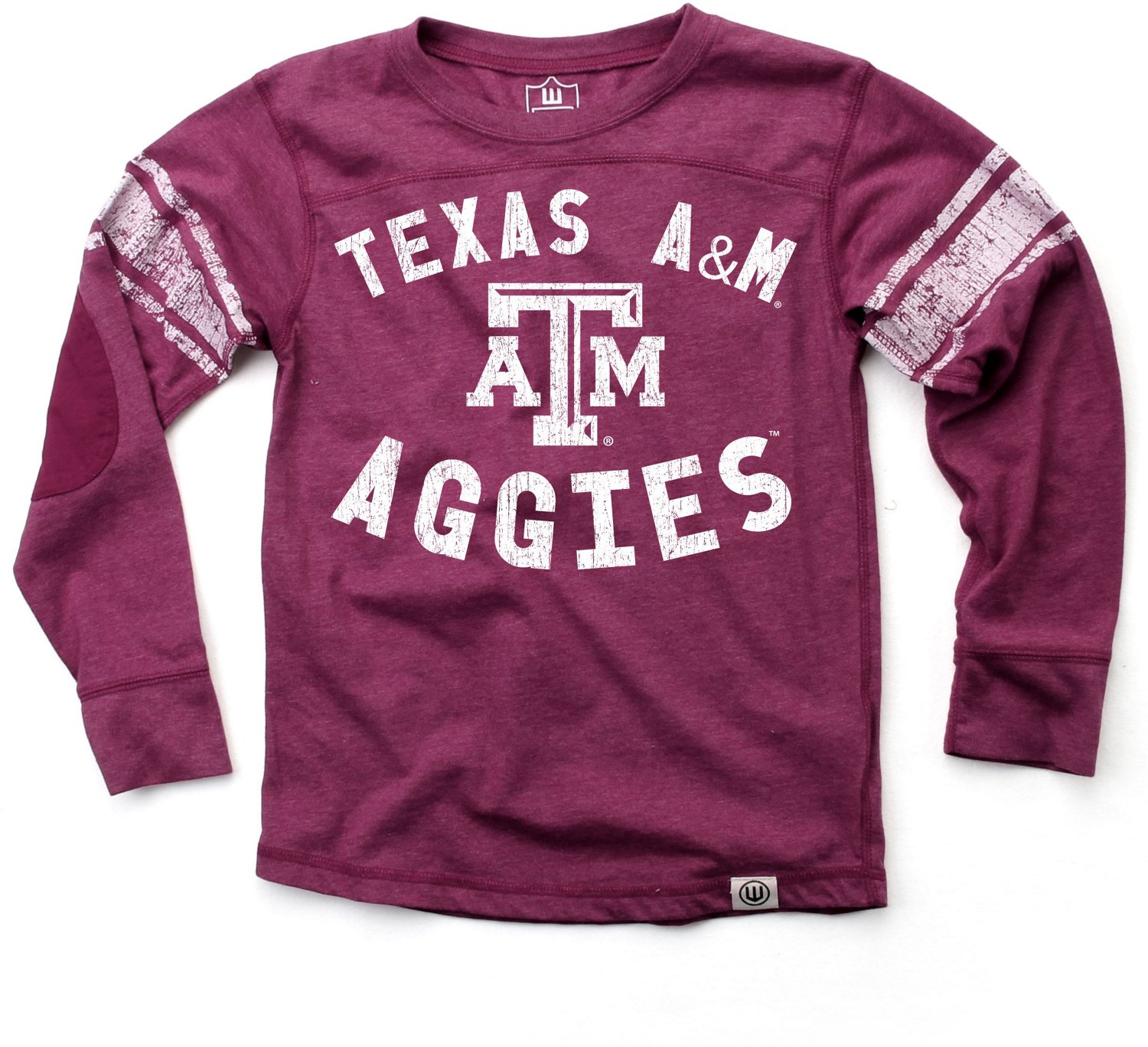 Wes and Willy Boys' Texas A&M University Sleeve Stripe Long Sleeve T-shirt