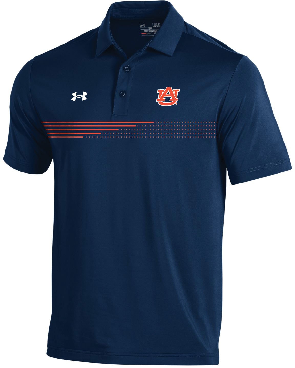 Under Armour Men s Auburn University Sideline 2T Green Stripe Polo Shirt Academy