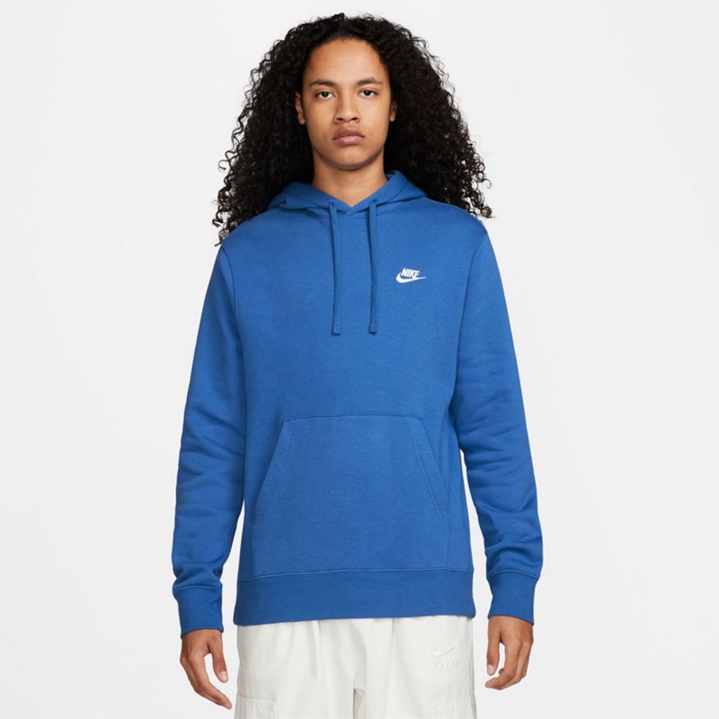 Nike Men's Sportswear Club Fleece Pullover Hoodie Royal/White, 2X-Large - Men's Athletic Fleece at Academy Sports