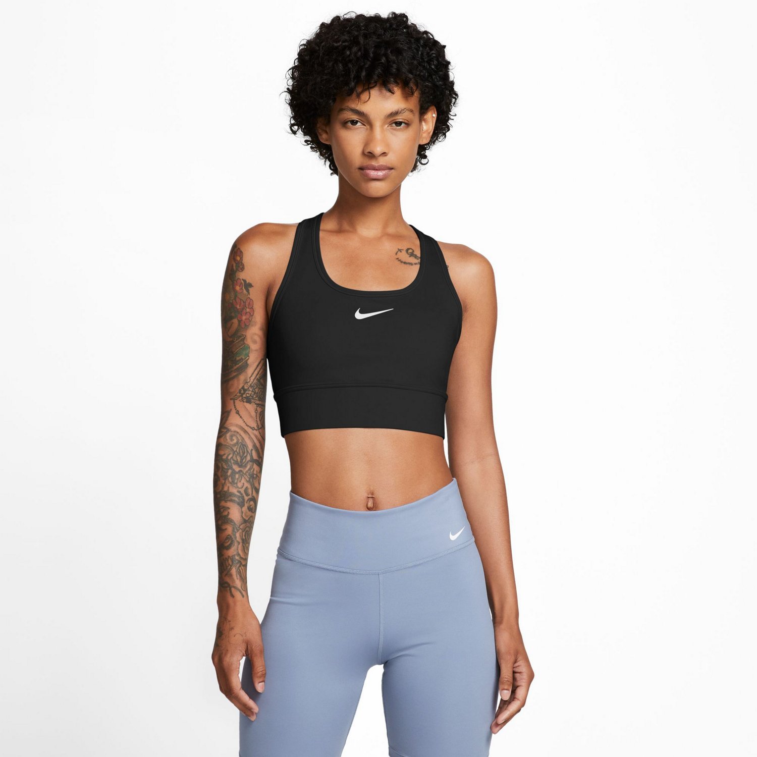 Nike Women's Dri-FIT Swoosh Longline Medium Support Sports Bra | Academy