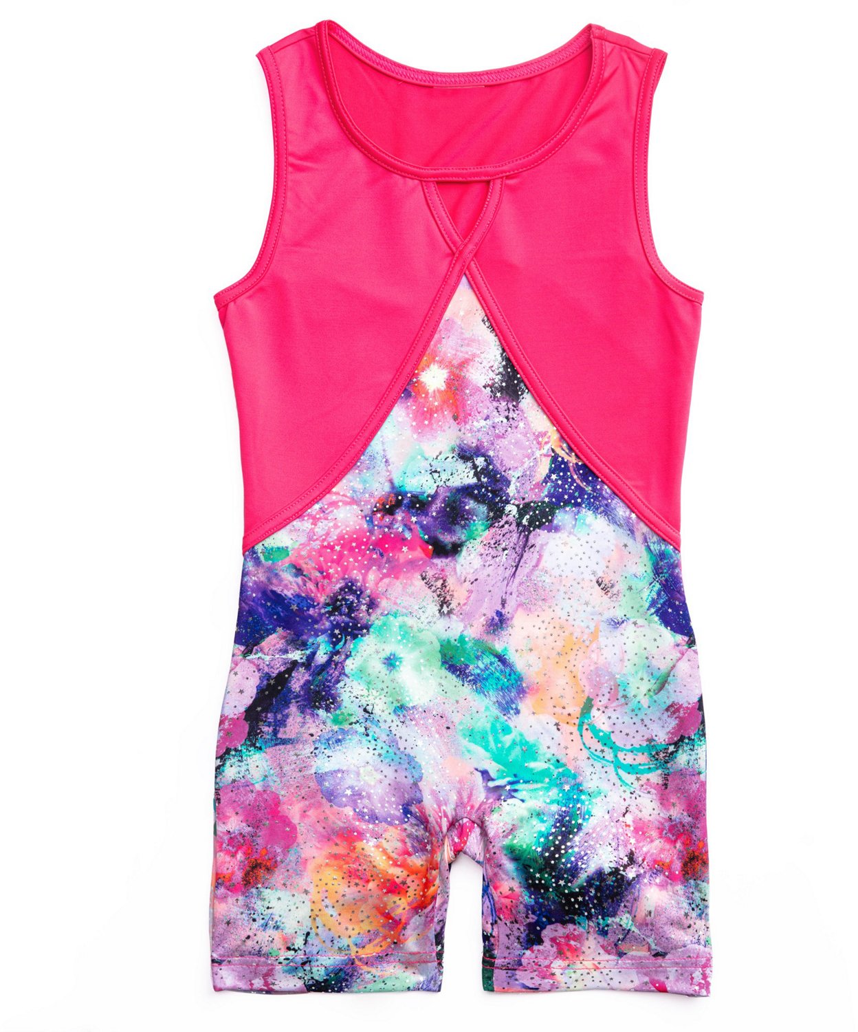 Rainbeau Moves Girls' Floral Print Biketard