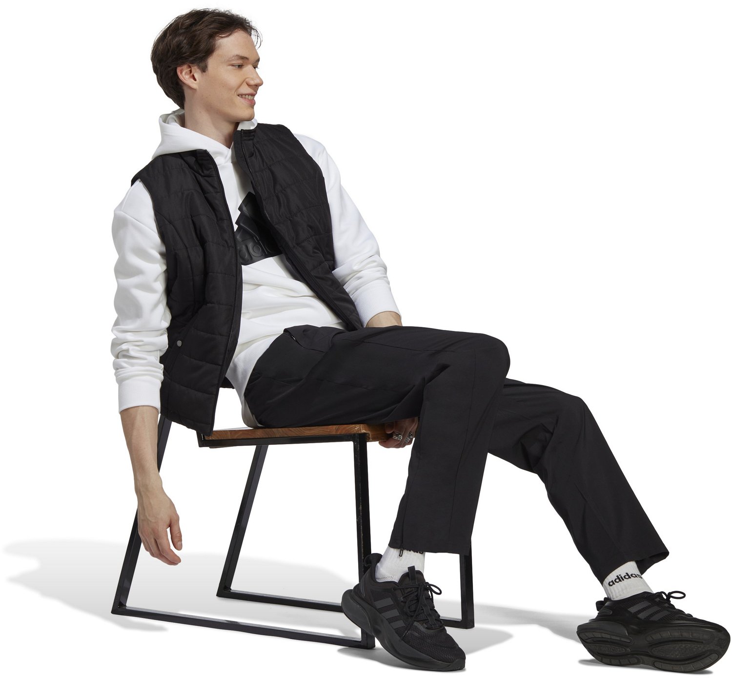 adidas Men's Standard AEROREADY Essentials Open Hem Embroidered Tracksuit Pants                                                  - view number 5