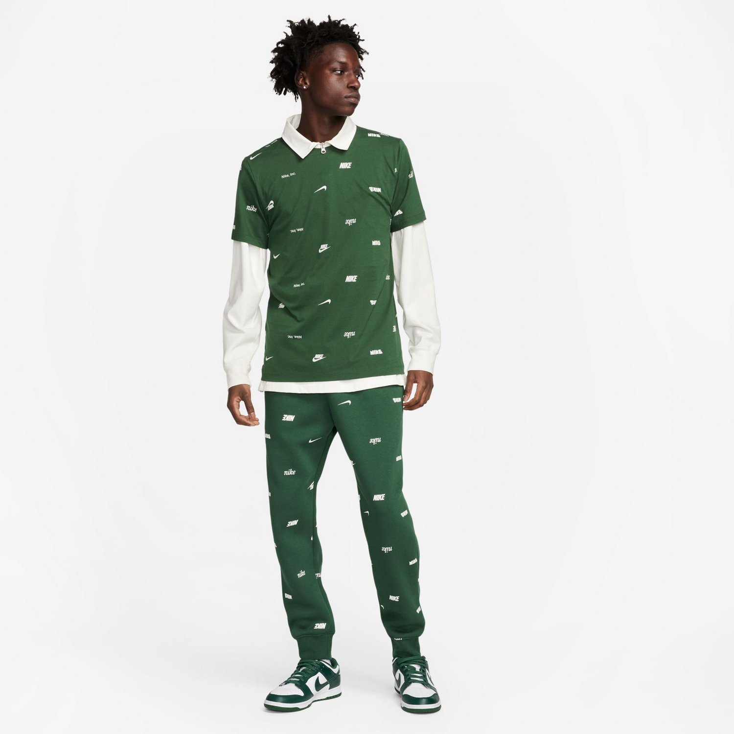 Nike Men's Club Fleece+ Brushed-Back Allover Print Joggers - view number 7