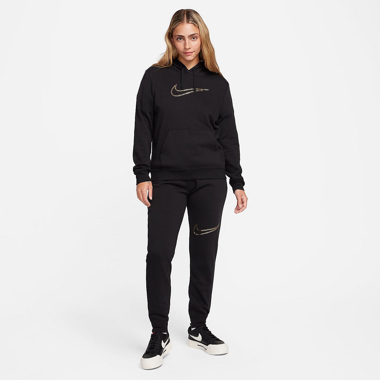 Nike Women's Sportswear Club Fleece Shine Mid-Rise Pants | Academy
