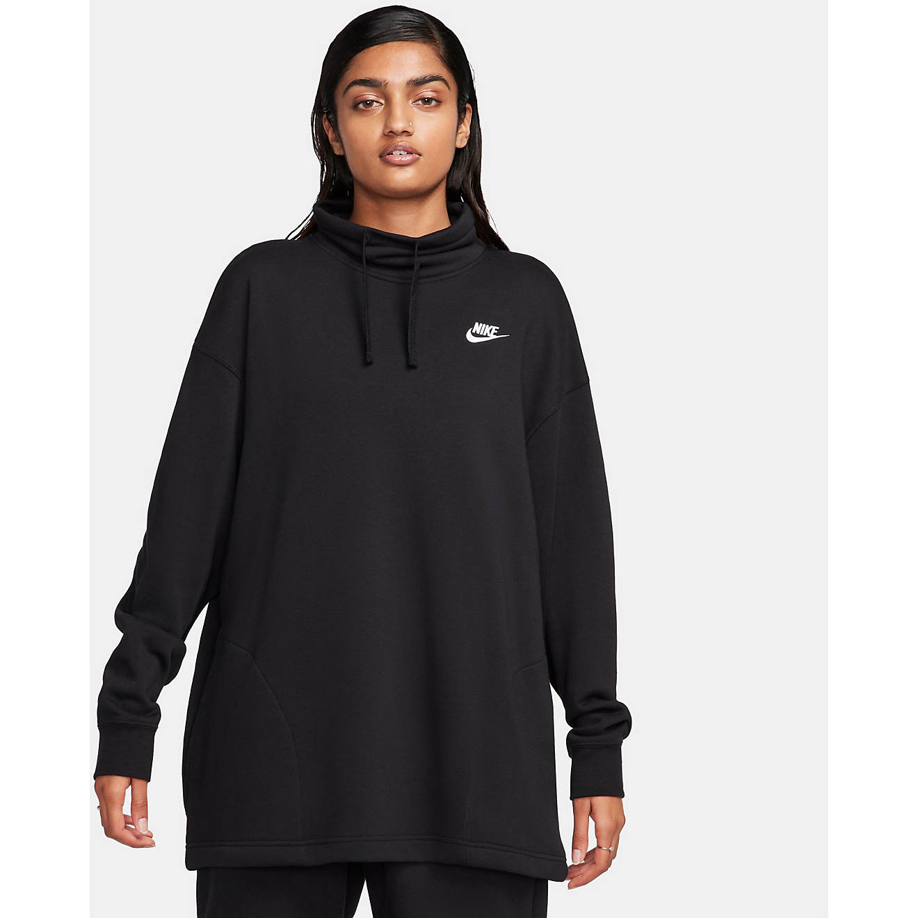 Nike Women's Sportswear Club Fleece Oversized Mock Neck Sweatshirt ...