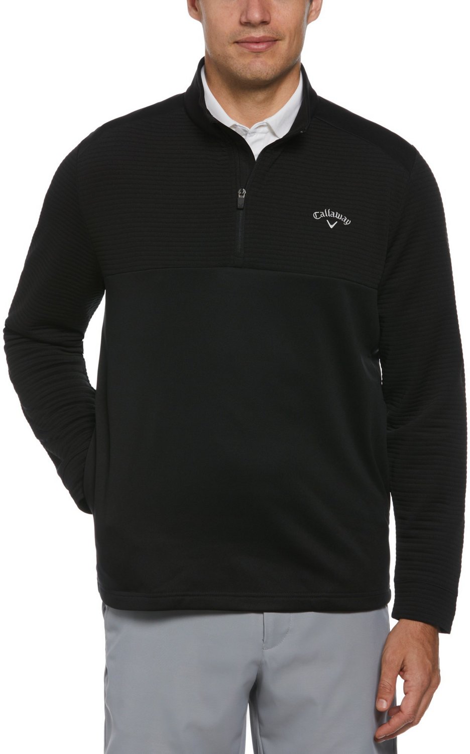 Callaway Men's Ottoman 1/4Zip Long Sleeve Golf Pullover Shirt Academy