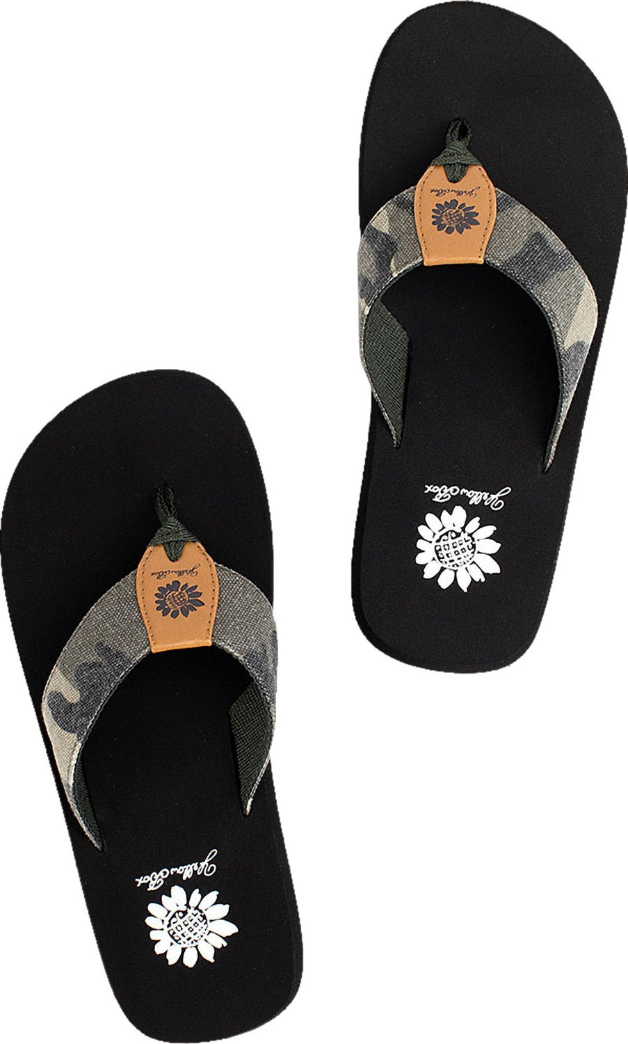 Yellow box camo flip flops hot sale