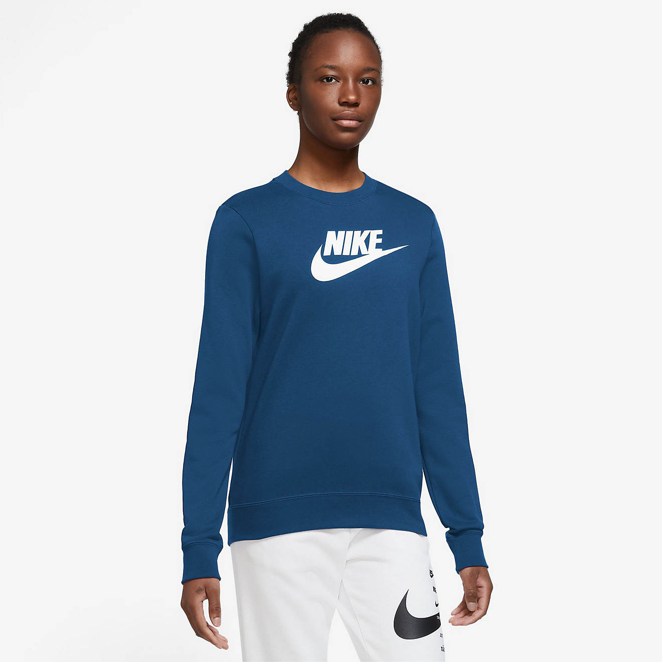 Nike Women's Club Fleece Graphic Long Sleeve Crew Neck Sweatshirt                                                                - view number 1