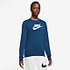 Nike Women's Club Fleece Graphic Long Sleeve Crew Neck Sweatshirt                                                                - view number 1 selected
