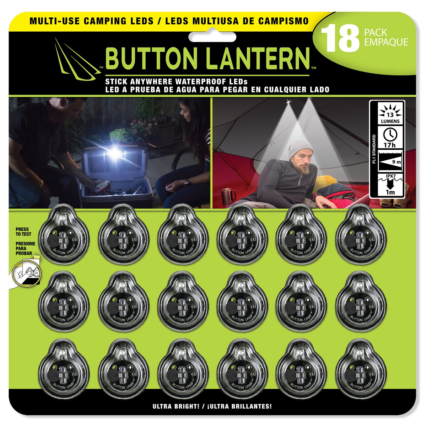 Panther Vision 15 Lumens Button Lamp Adhesive LEDs 18Pack Academy