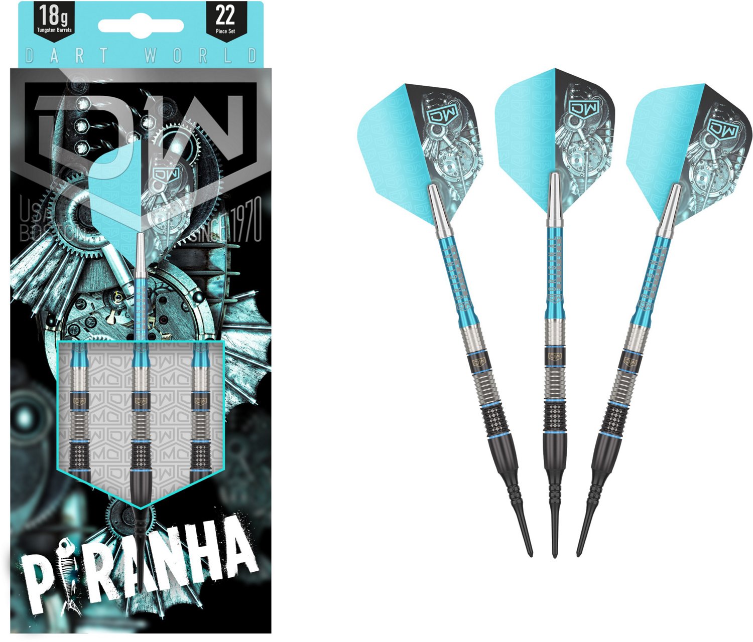 Dart World Piranha Soft Tip 90% Tungsten 18 Gram Dart Set                                                                        - view number 4
