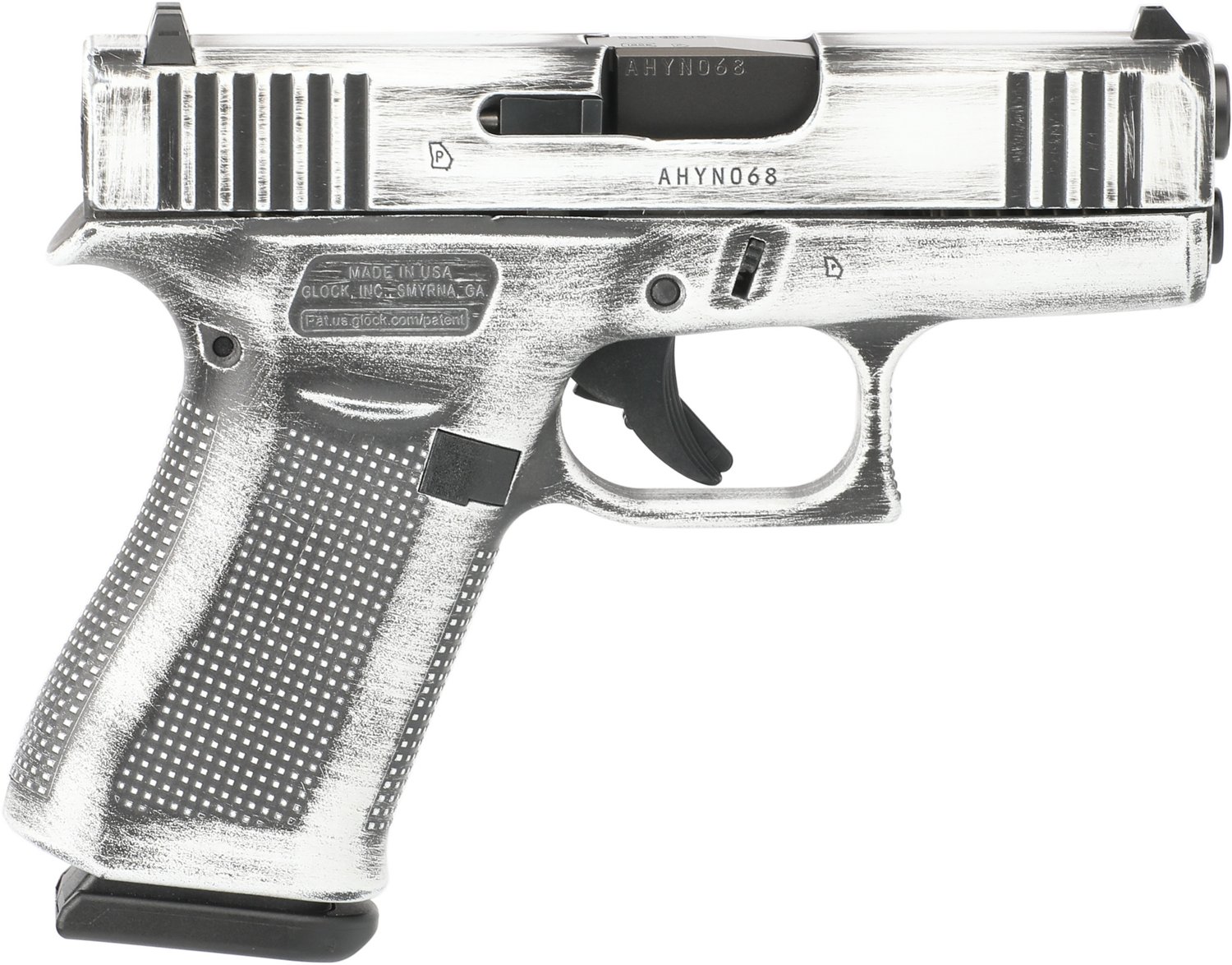 Glock 43x 9mm White Battle Worn Handgun Academy