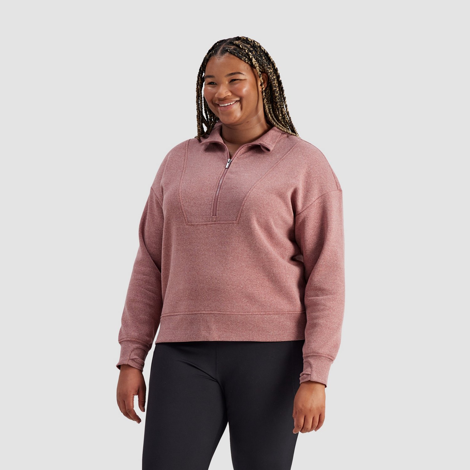 Women's Plus Size Cotton Fleece 1/4 Zip Sweatshirt - All in Motion