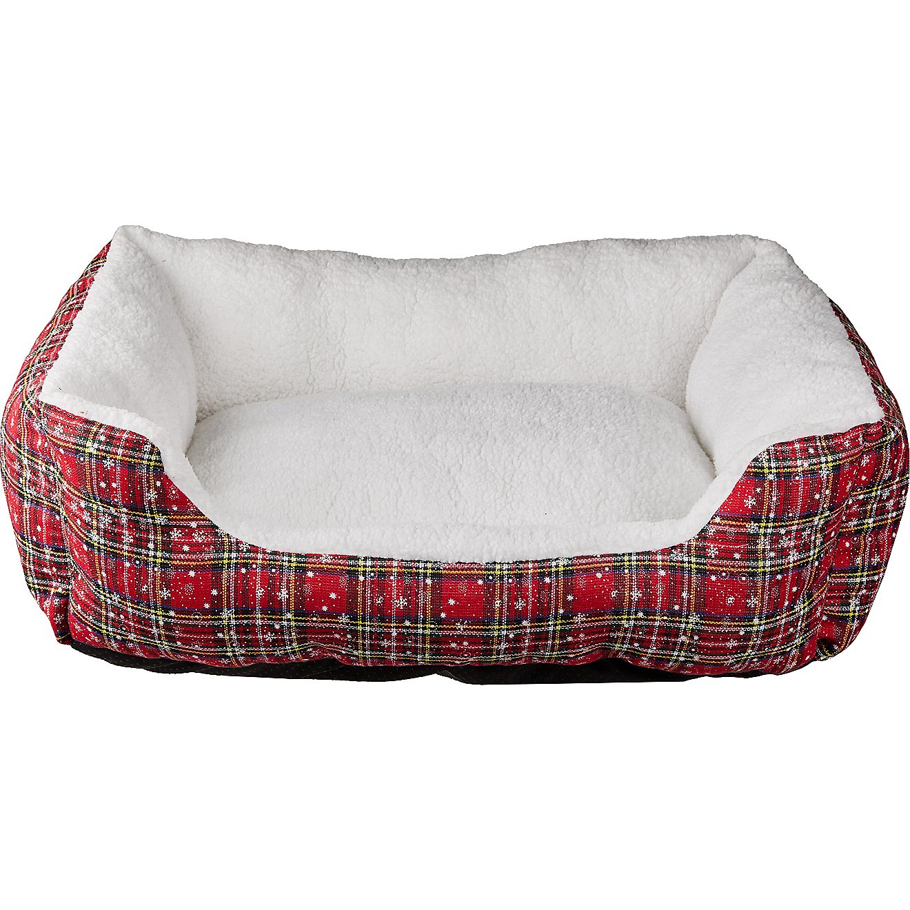 Academy Sports + Outdoors Holiday Red Plaid Plush Dog Bed                                                                        - view number 2