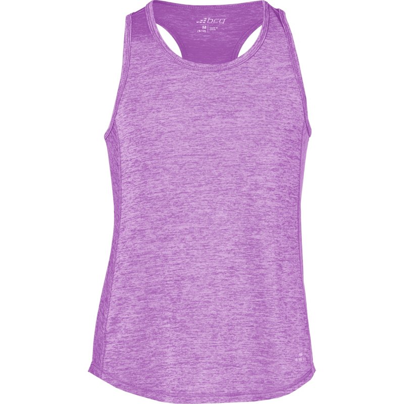 BCG Girls' Turbo Melange Tank Top Purple, X-Small - Girl's Athletic Tops at Academy Sports