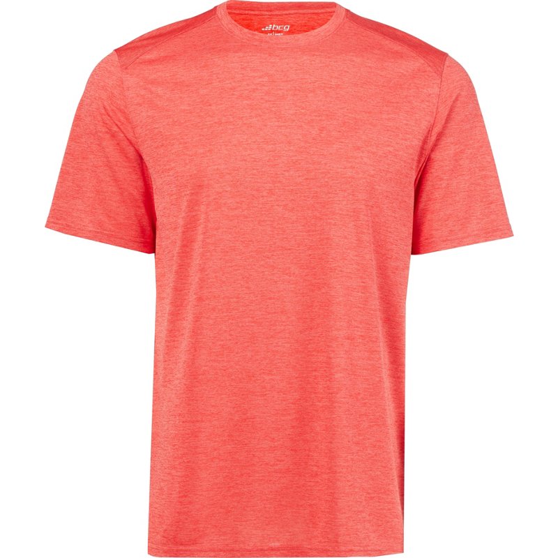 BCG Men's Turbo Melange T-Shirt Flame Scarlet, Small - Men's Athletic Performance Tops at Academy Sports