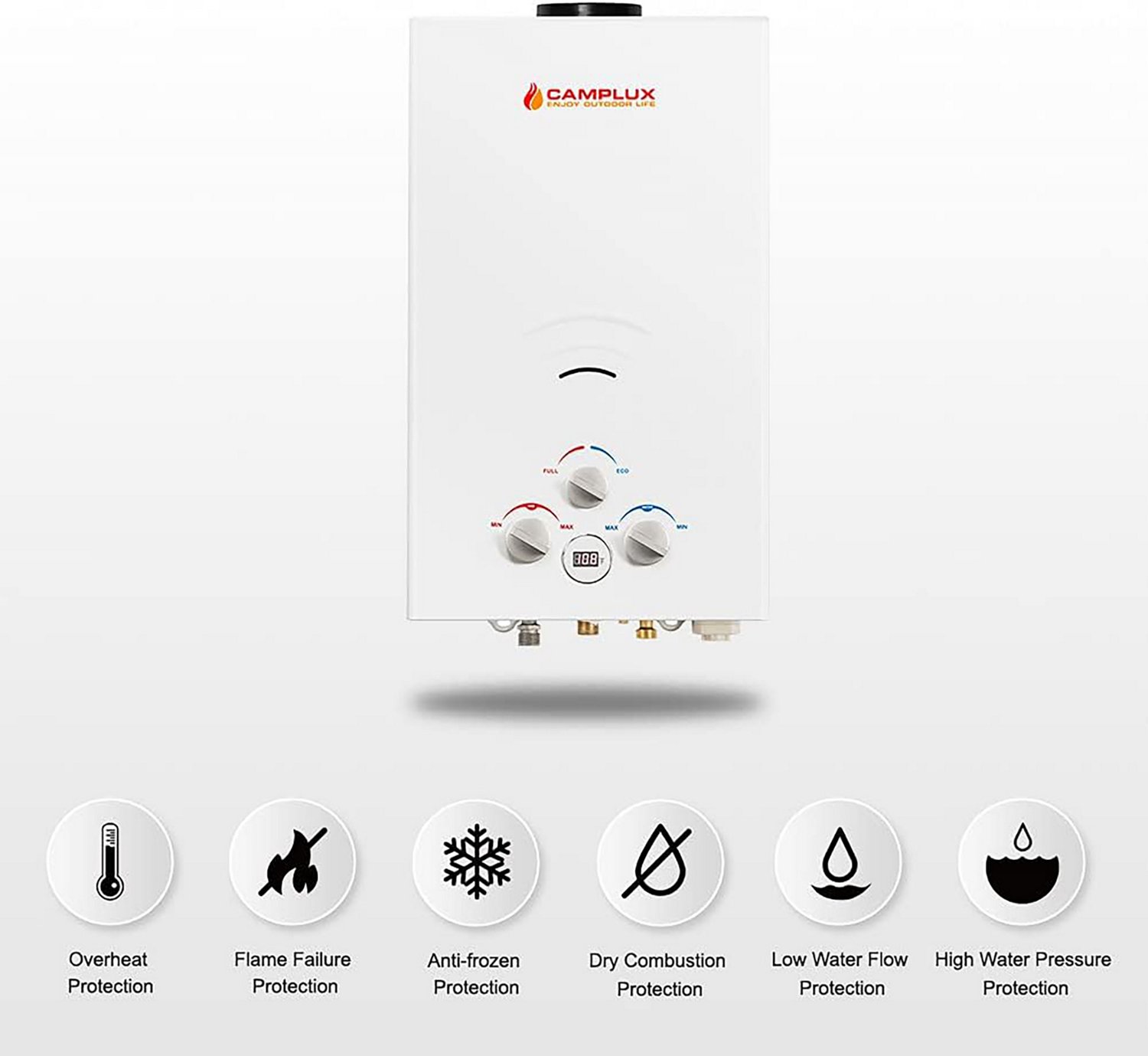 CampLux Portable Propane Outdoor 2.64 GPM Water Heater Academy