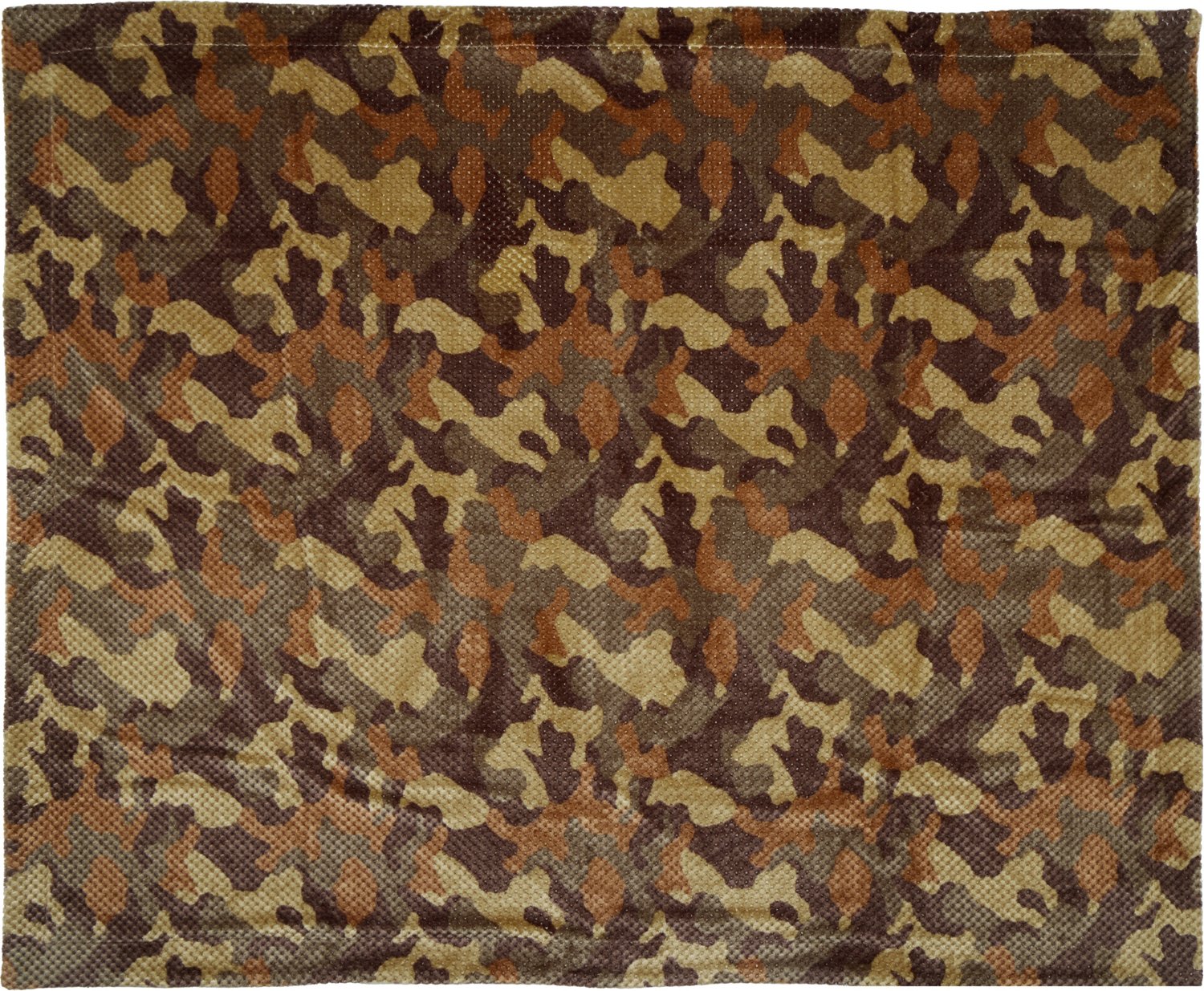 Needle & Pine Camo Printed Jacquard Flannel Reverse Faux Fur Throw ...