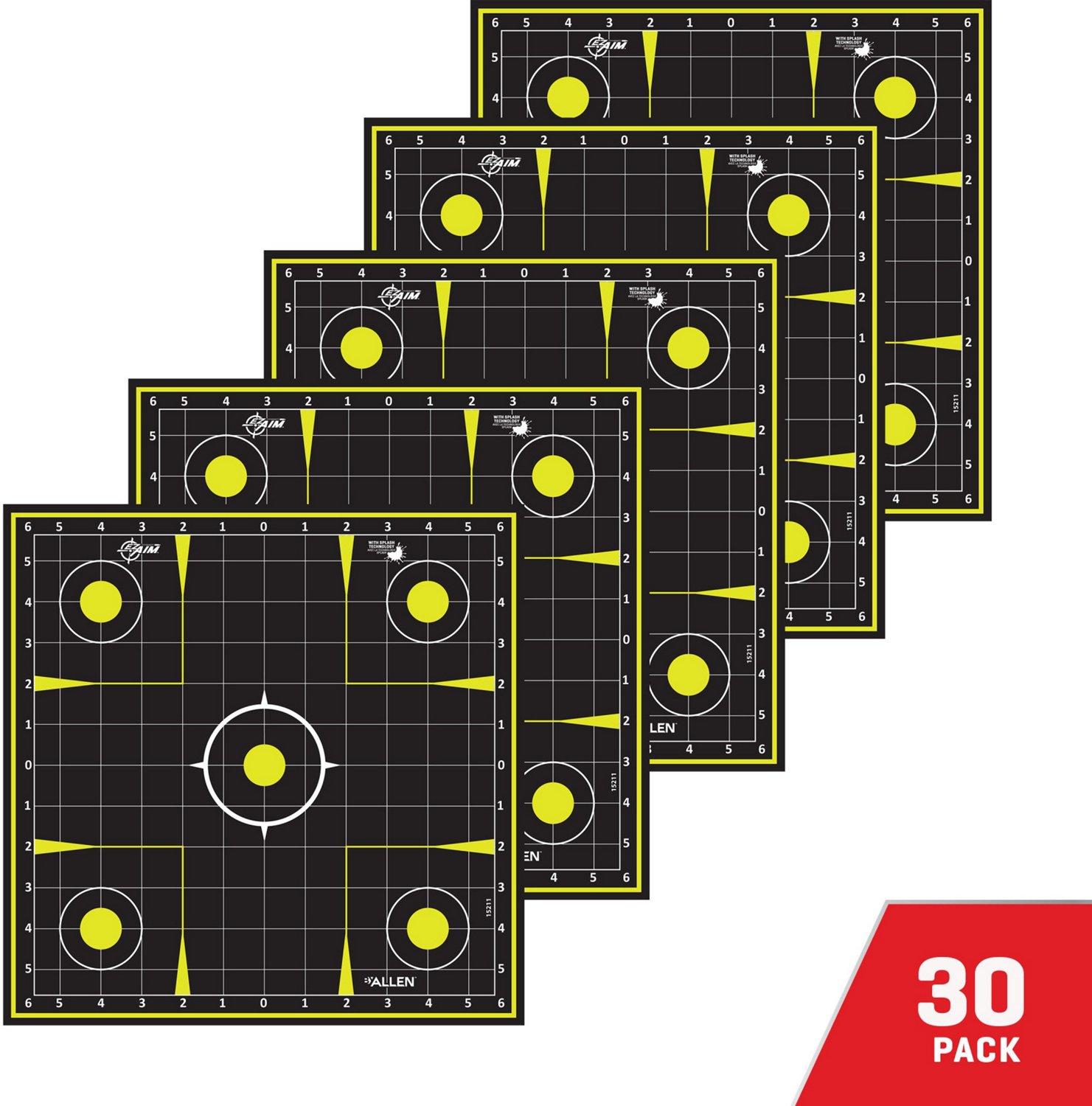 Allen Company EZ Aim 12.5in Splash Reactive Sight-In Grid Paper Shooting Target 30-Pack