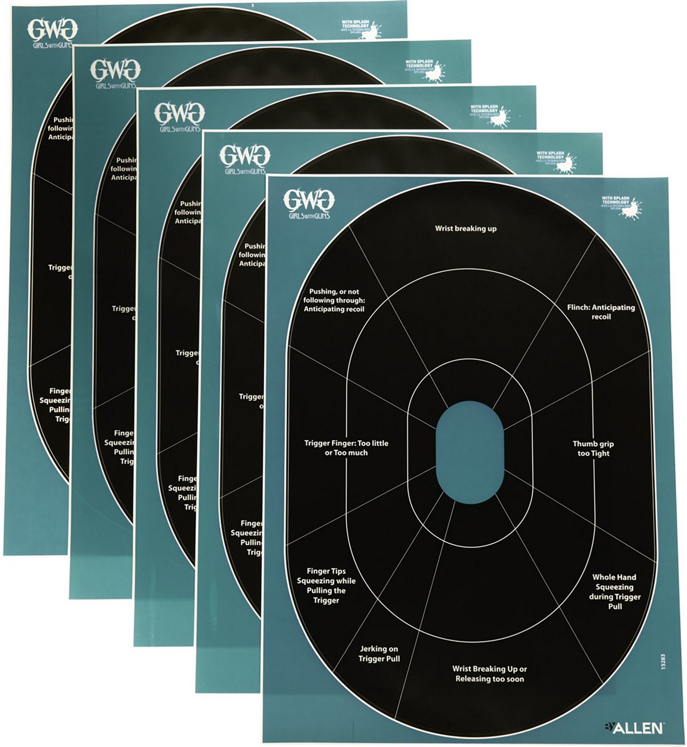 Girls With Guns Adhesive Splash Reactive Paper Handgun Trainer Shooting Target 5-Pack - view number 2