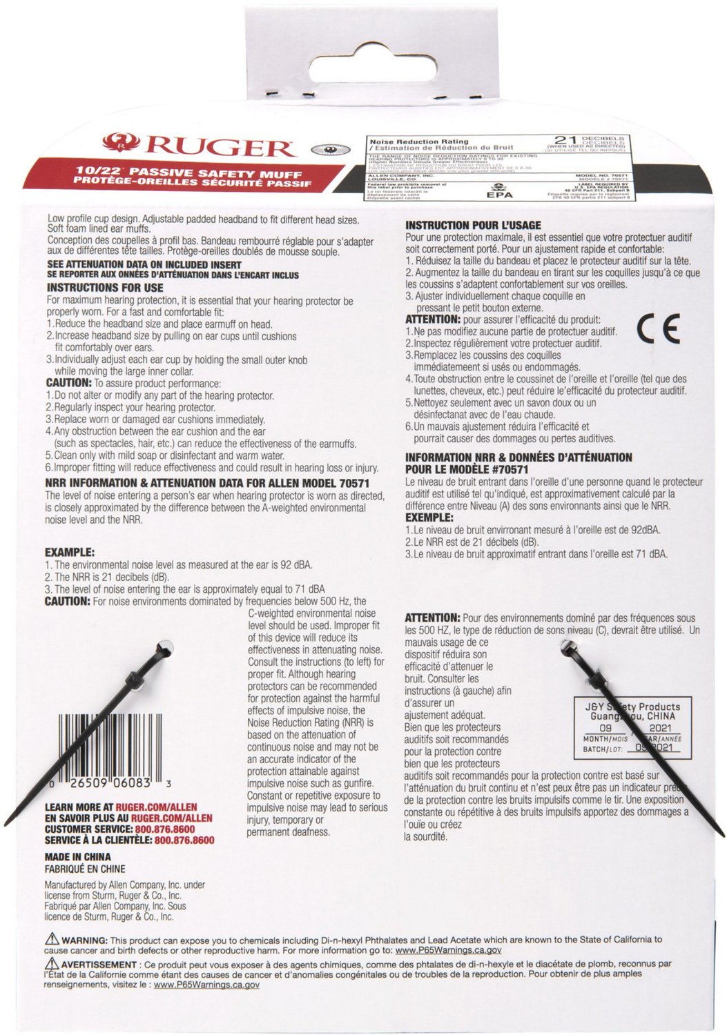 Ruger 10/22 LowPassive Safety Shooting Earmuffs Academy