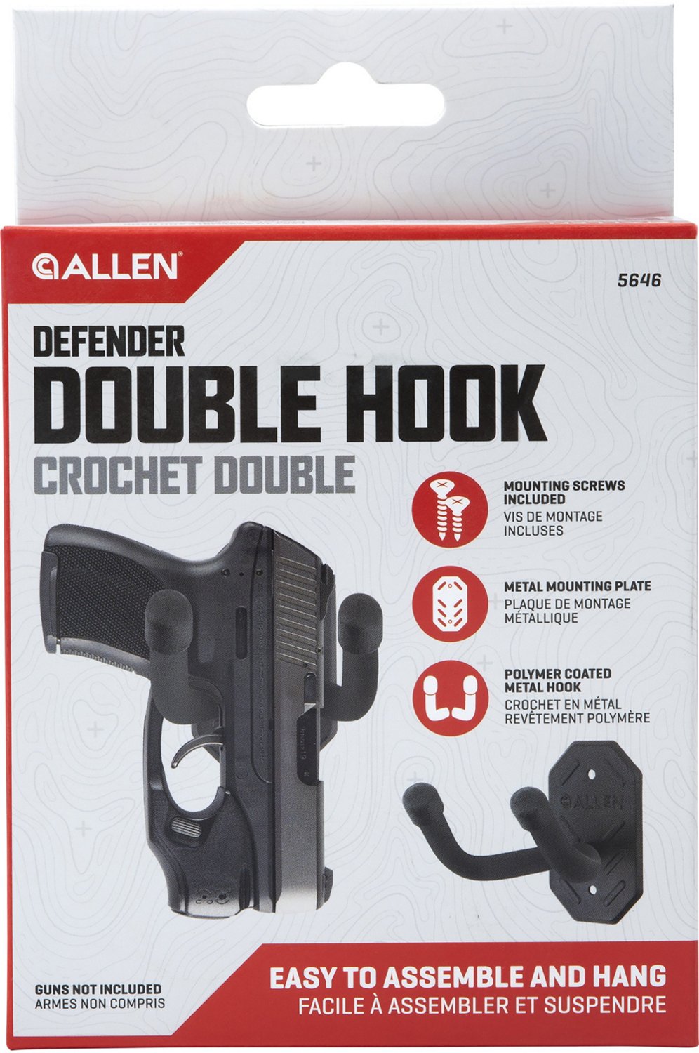 Allen Company Defender Double Gun Mounting Hooks with Metal Mounting Plate - view number 3