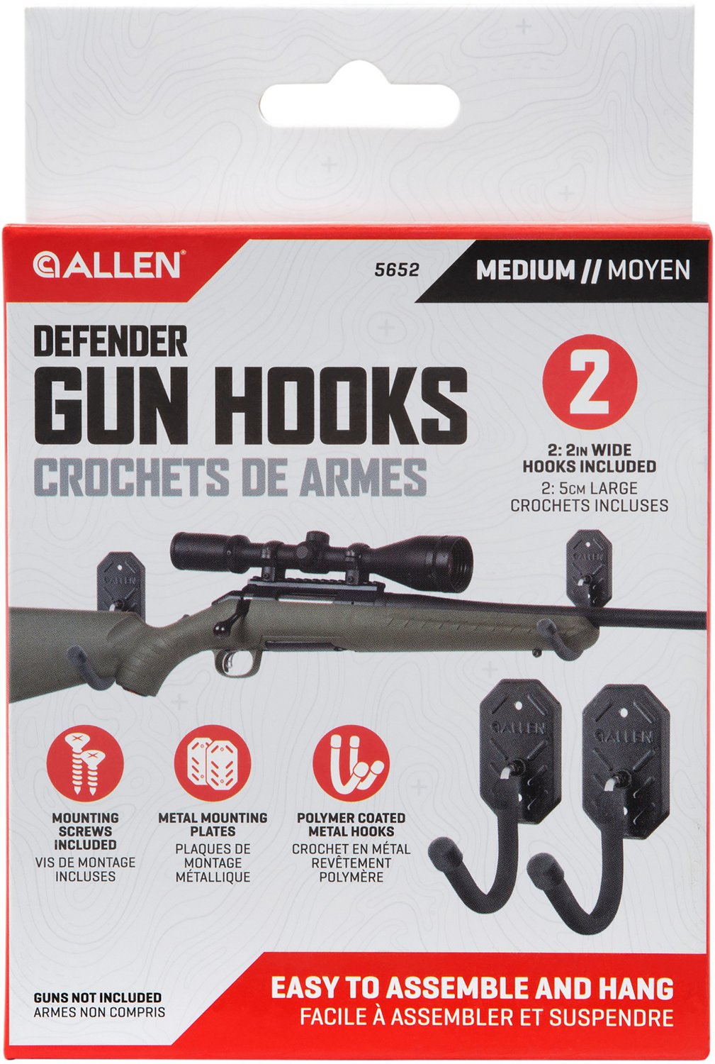 Allen Company Defender Gun Mounting Hooks with Metal Mounting Plate - view number 2