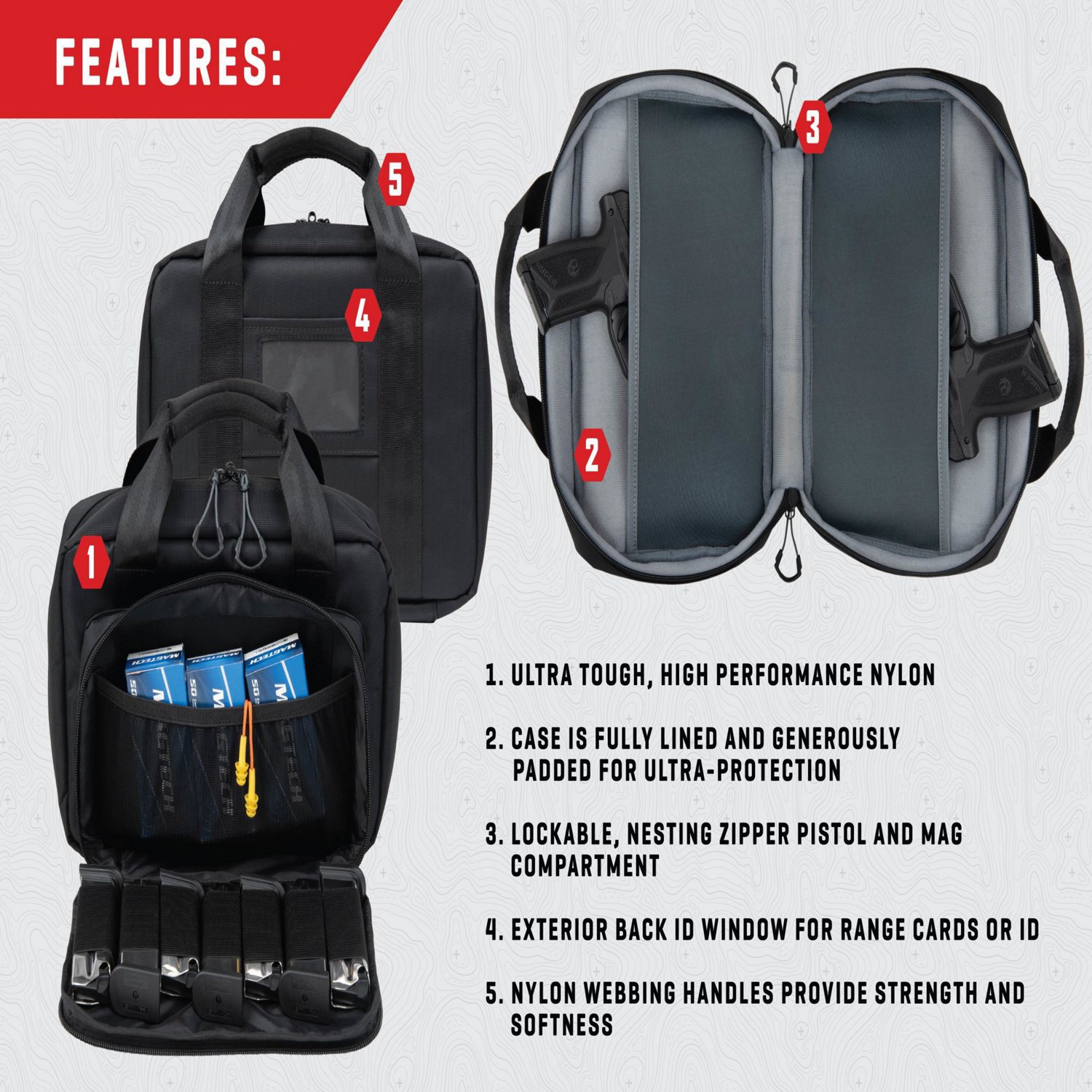 Allen Company 2-Sub Compact Handgun Double Pistol Bag - view number 6