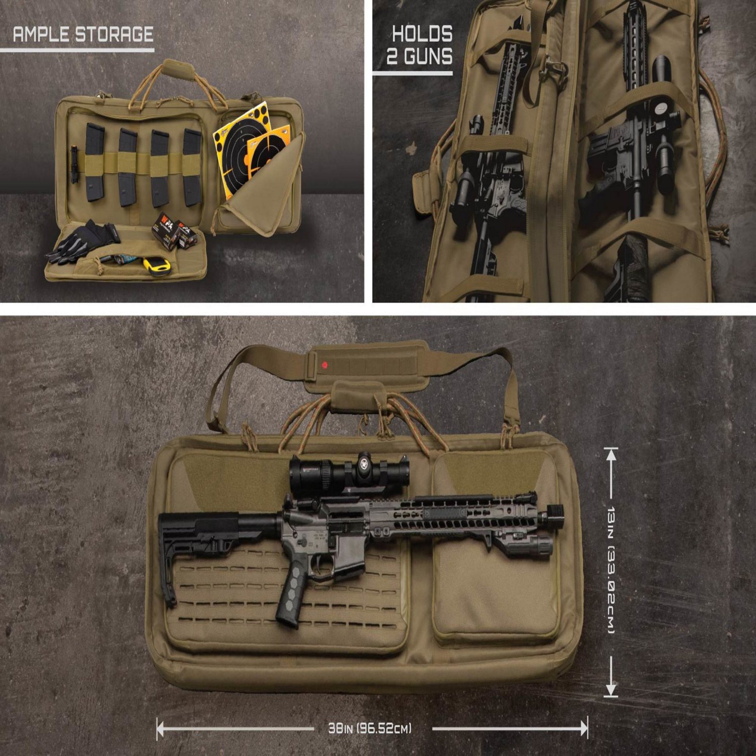 Allen Company Tac-Six Laser-Cut Molle Front 2-Firearms 38 in Tactical Gun Case - view number 4