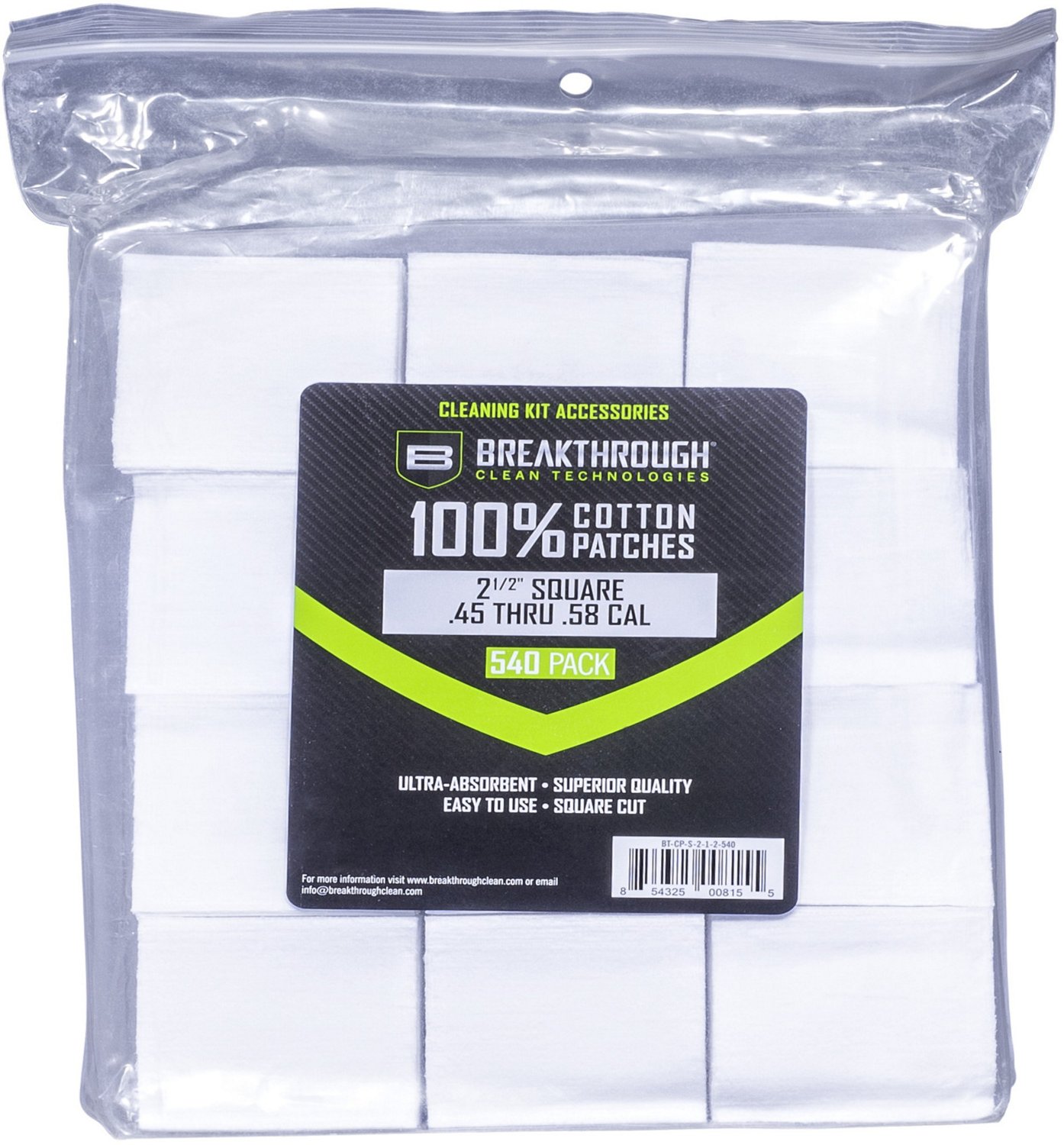Breakthrough 2.5in Square Cotton Patch 540-Pack