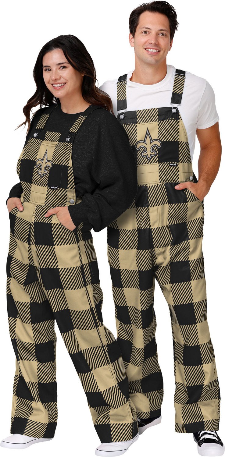 FOCO Men's New Orleans Saints Buffalo Plaid Overalls                                                                             - view number 3