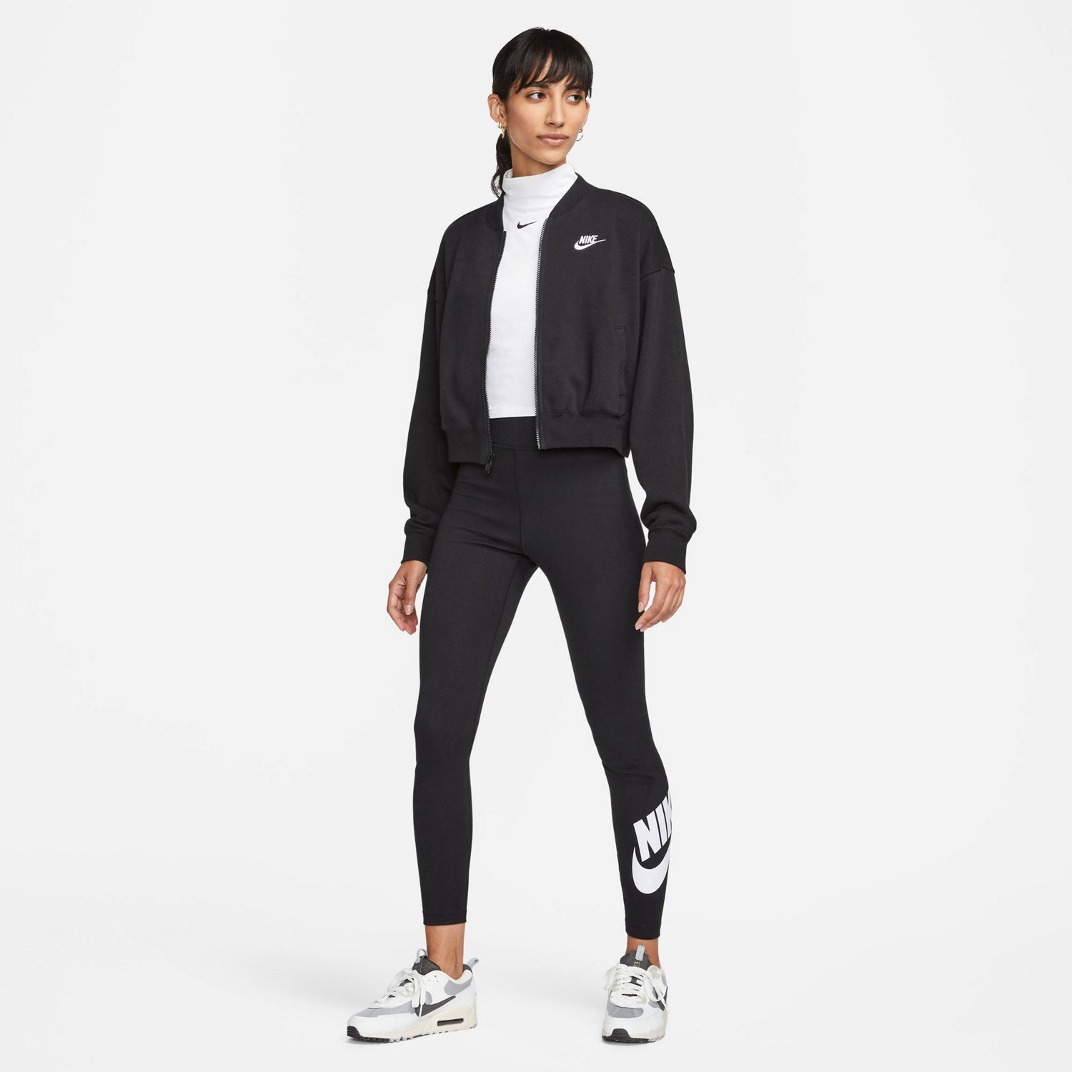 Nike Women's Sportswear Club Fleece Oversized Cropped Full Zip Sweatshirt - view number 6