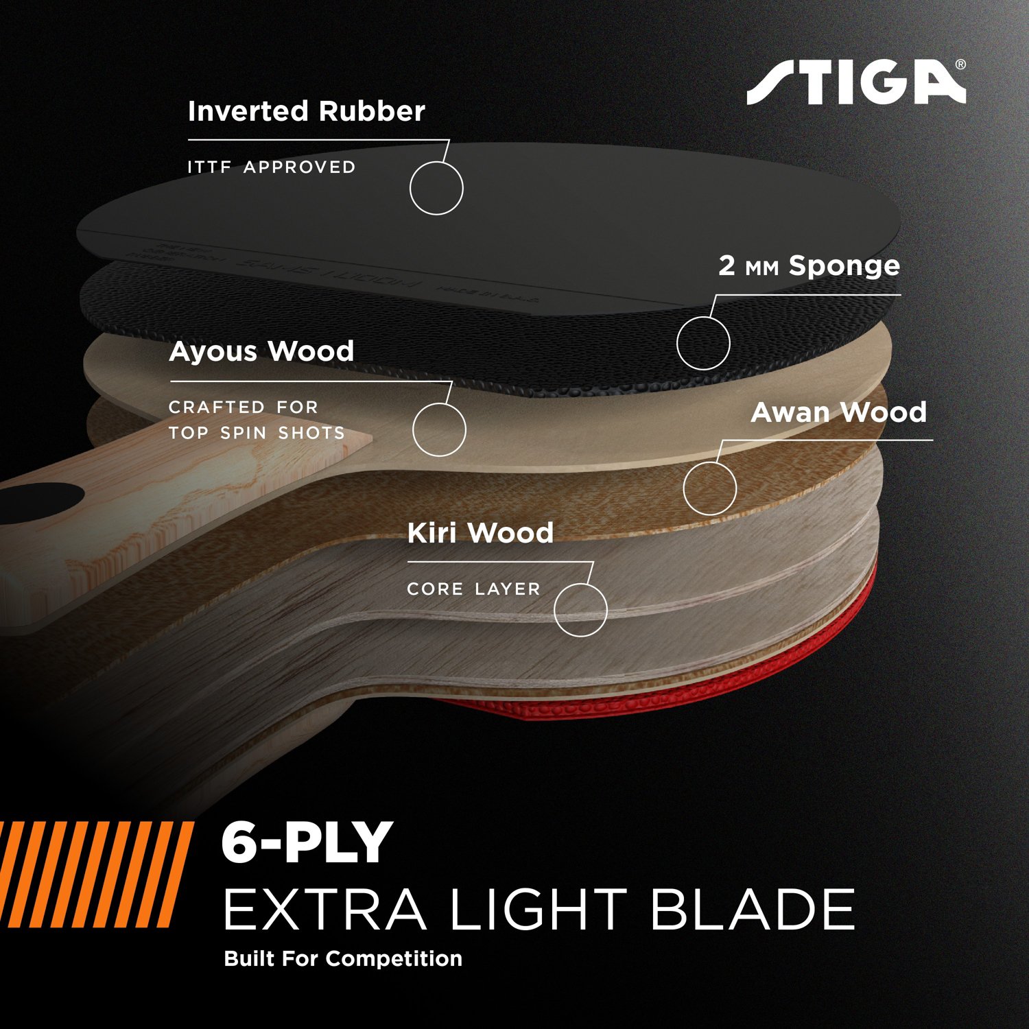 Stiga Nitro Table Tennis Racket                                                                                                  - view number 3