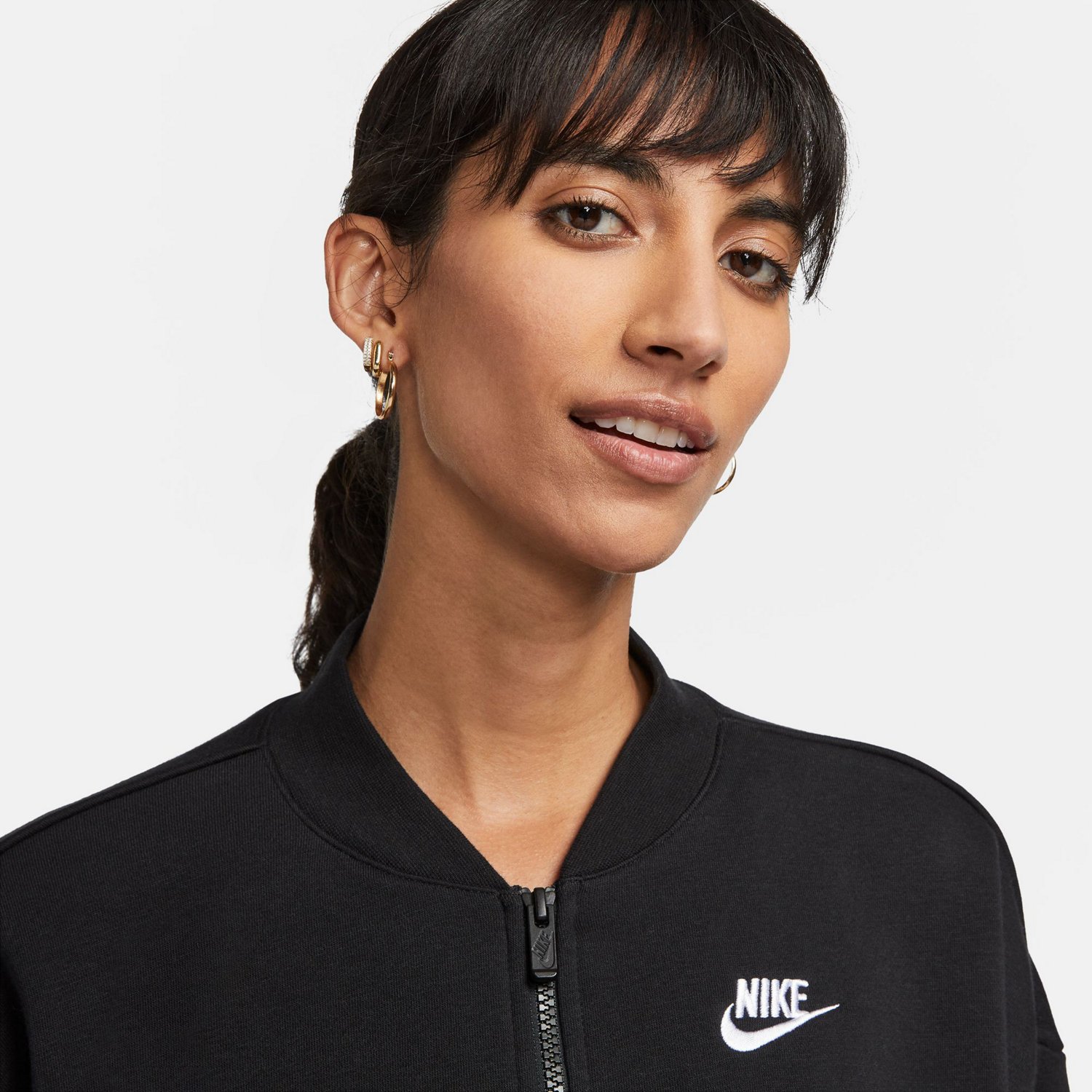 Nike Women's Sportswear Club Fleece Oversized Cropped Full Zip Sweatshirt - view number 3