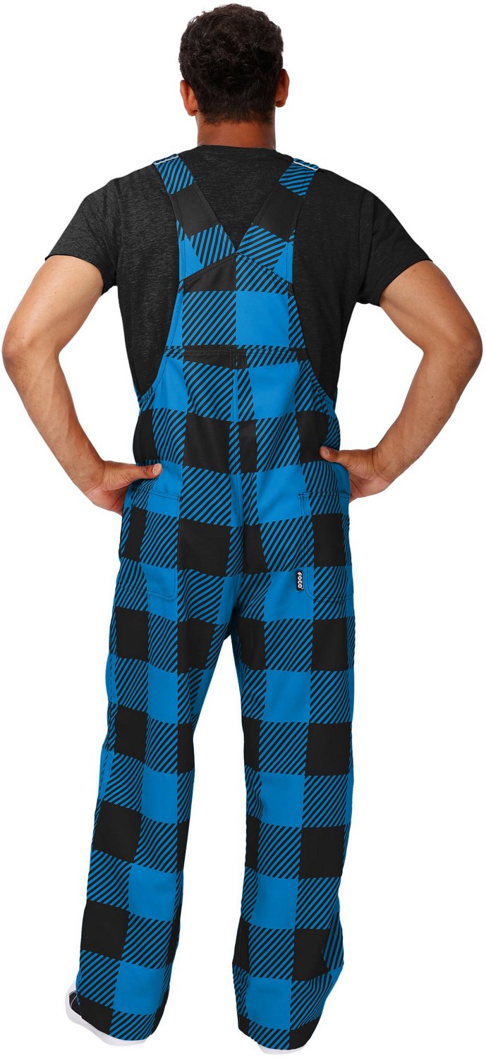 FOCO Men's Carolina Panthers Buffalo Plaid Overalls - view number 2