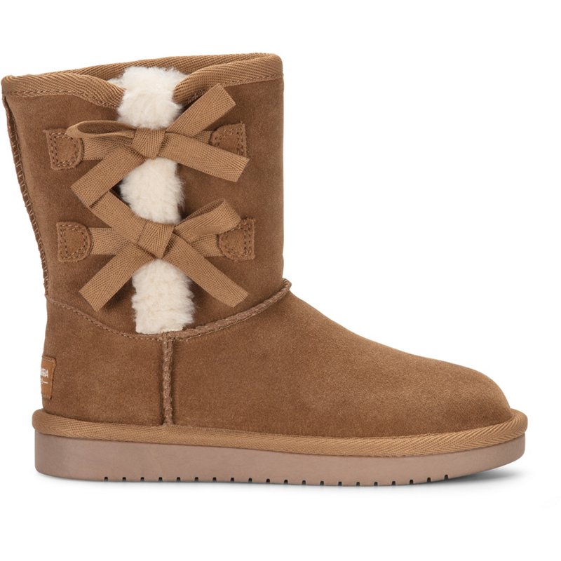 Koolaburra by UGG Girls' Victoria Short Pull On Boots Dark Beige, 12 - Winter Boots at Academy Sports
