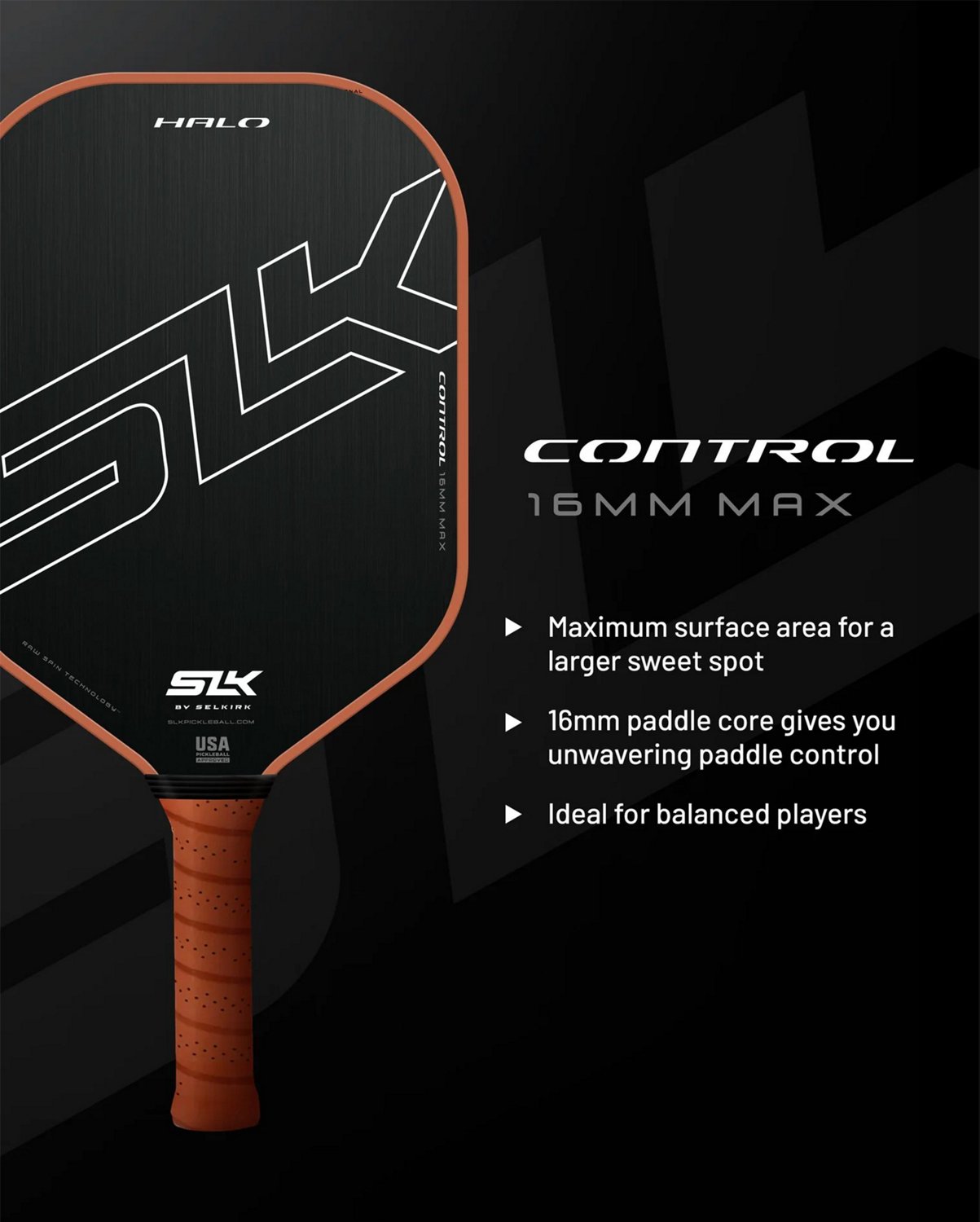 Selkirk Sport Halo Control Max Raw Carbon Paddle                                                                                 - view number 4
