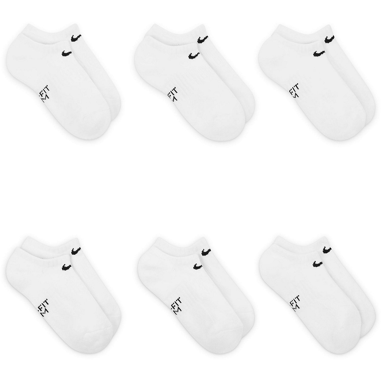 Nike Boys' Performance Cushioned No-Show Training Socks 6 Pack | Academy